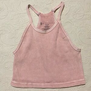 Free People Movement Soft Pink Happiness Runs XS/S Ribbed  Crop Tank Top